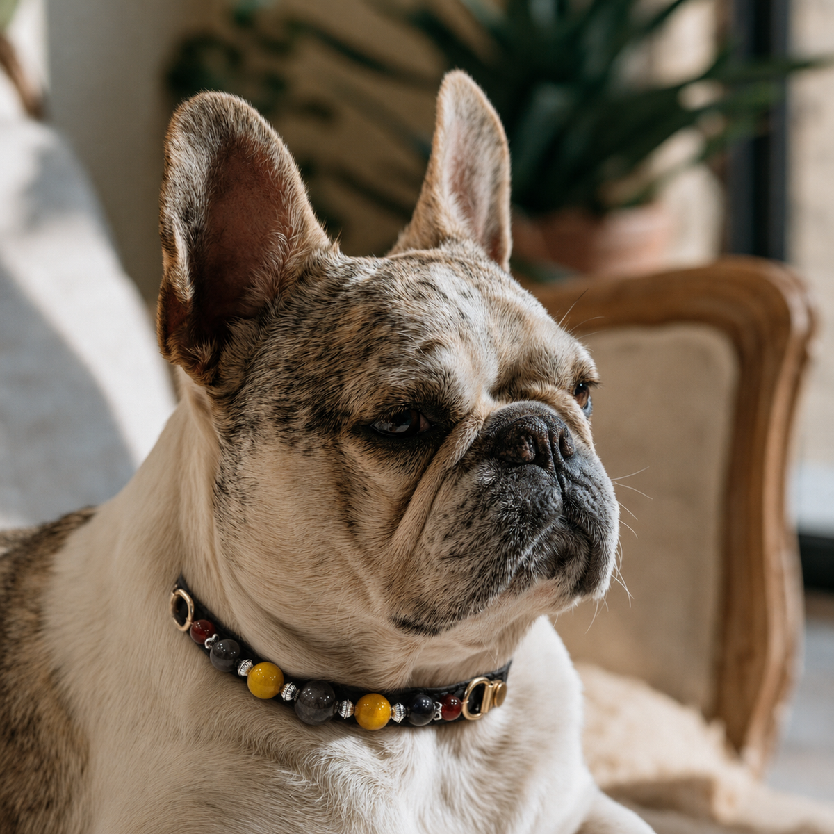 Silver Obsidian Shield Collar