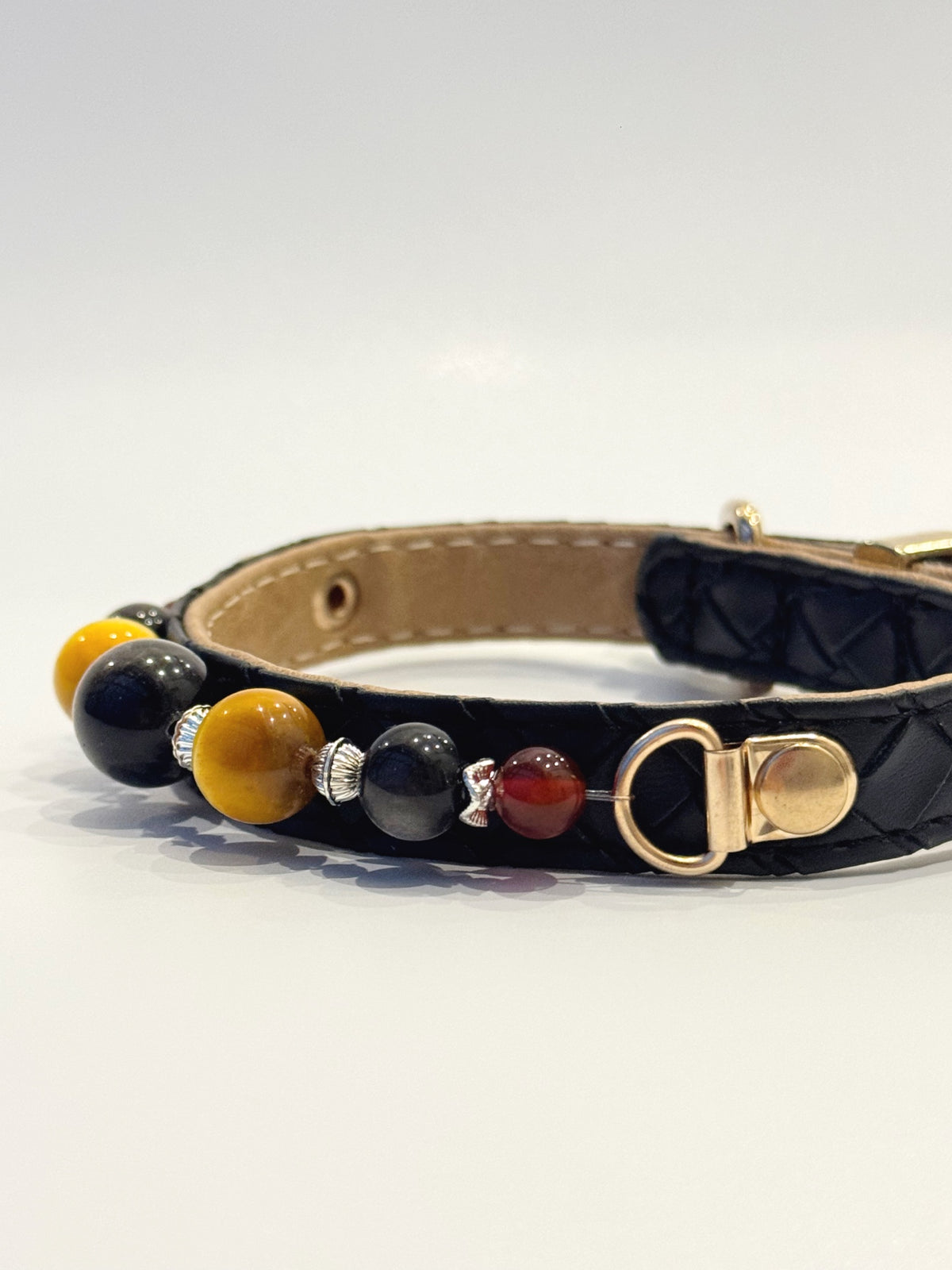 Silver Obsidian Shield Collar
