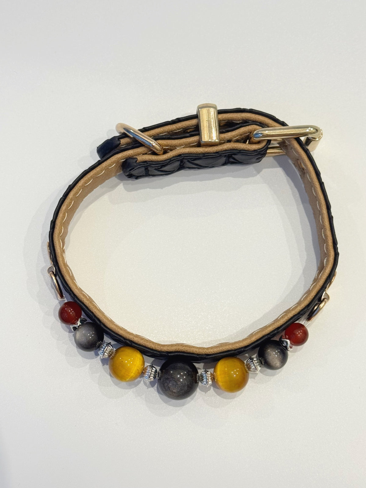 Silver Obsidian Shield Collar